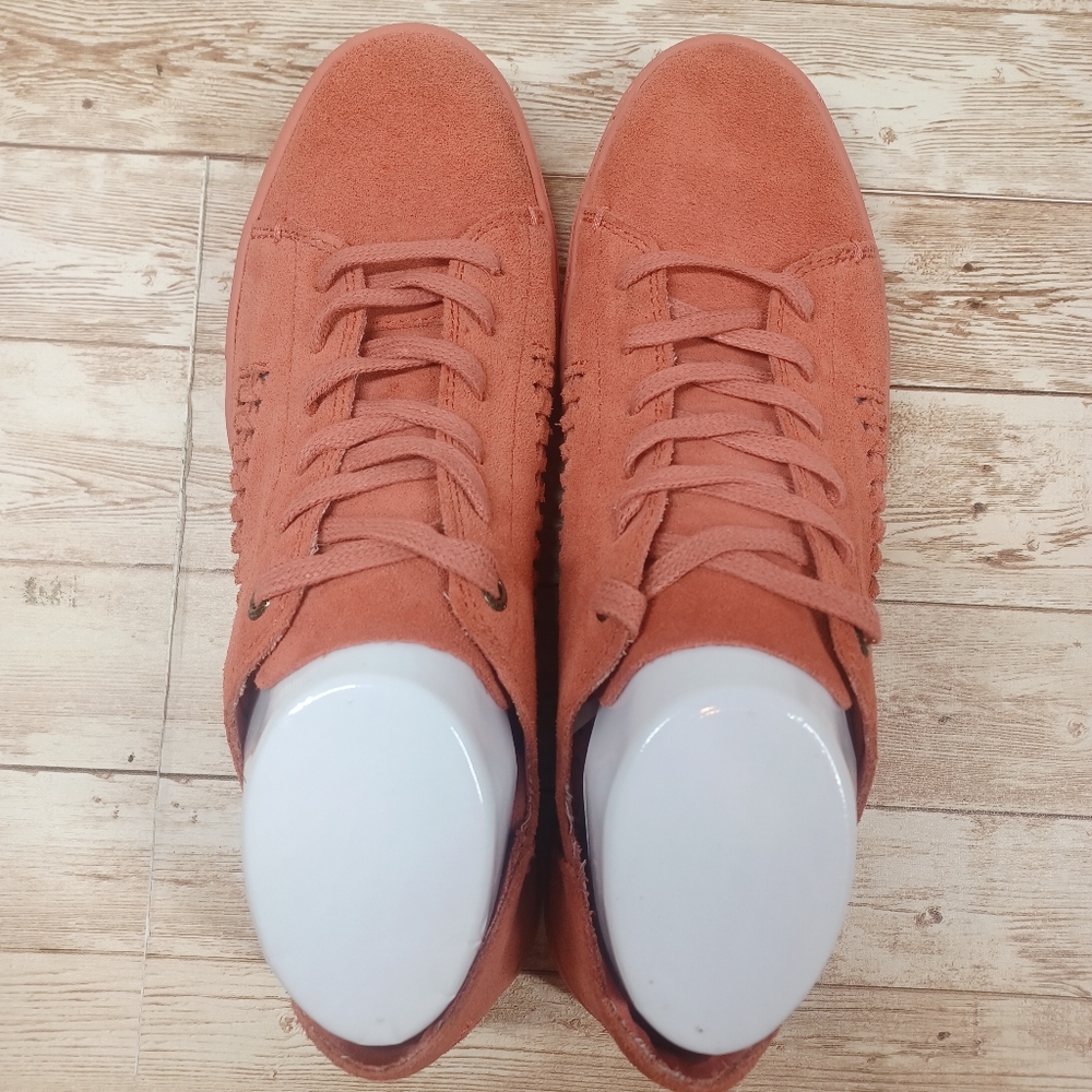 TOMS Dusty Rose Suede Lace Up Sneakers Whipstitched Casual Shoes Women's 8.5 - Picture 3 of 12